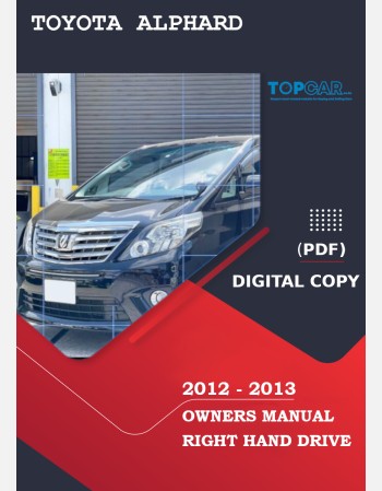toyota alphard 2012-2013 owners manual in english